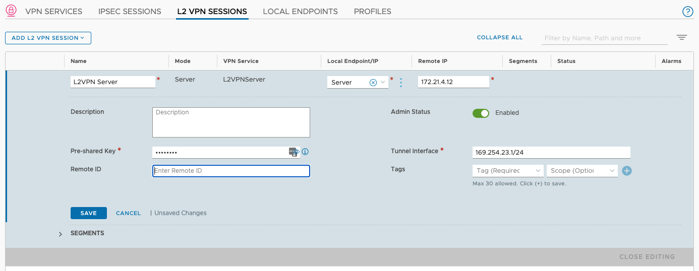 L2VPN Server Session